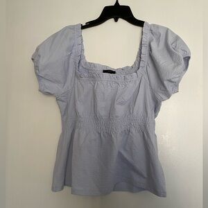 J. Crew Light Blue Puff Sleeve Blouse